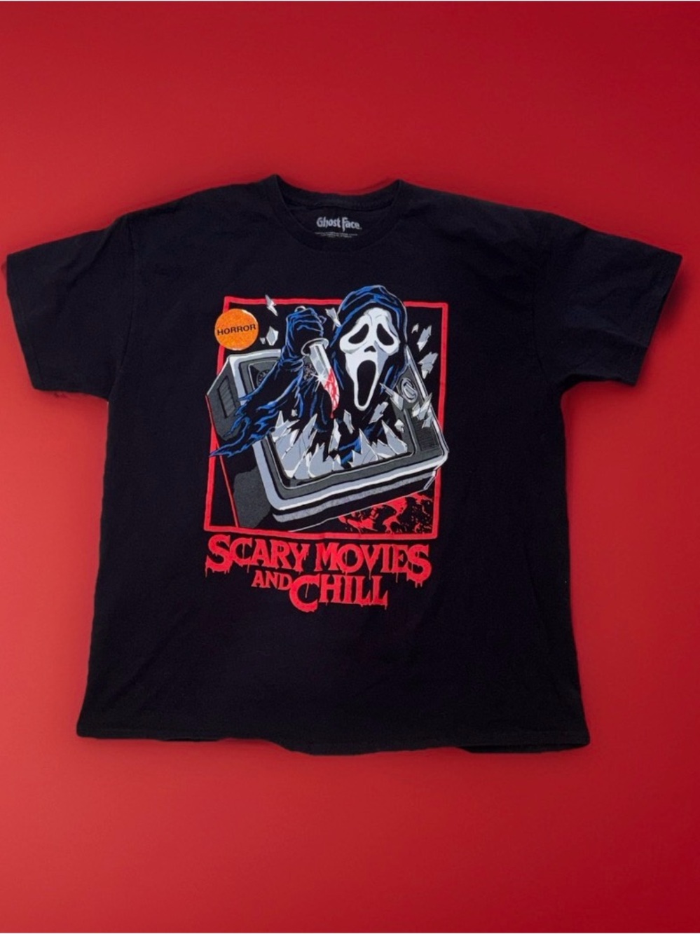 Scream “Scary Movies and Chill” Ghostface Graphic Tee Size XL